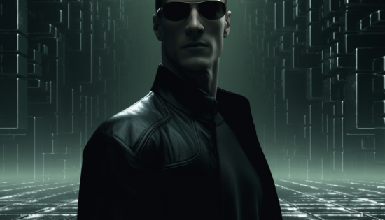 The Code Beneath the Skin a figure at the threshold of the simulation
