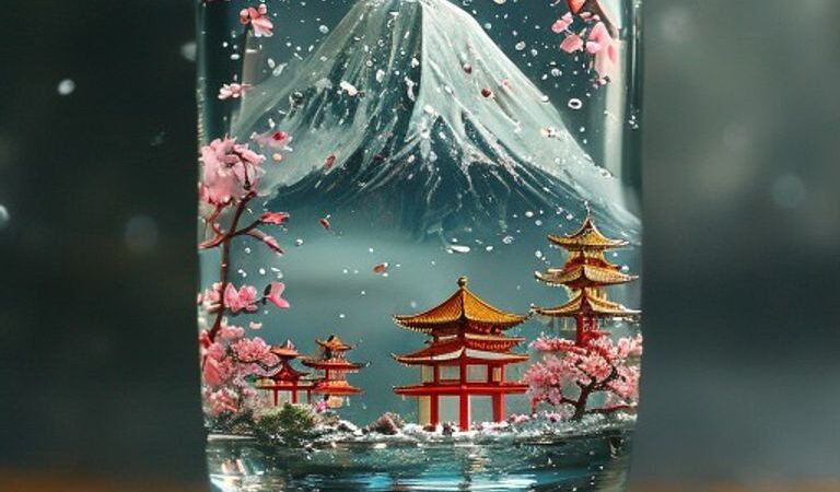 Japan Contained: A World of Cherry Blossoms Within Glass